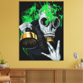 Giftig gasmasker: Neon Flames Canvas Afdruk (Insitu (Woonkamer))