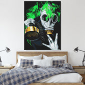 Giftig gasmasker: Neon Flames Canvas Afdruk (Insitu (Slaapkamer))