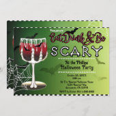 giftig skelet bot vleermuis Drink halloween feest Kaart (Voorkant / Achterkant)