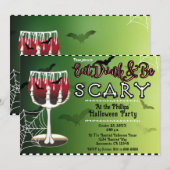 Giftig Skelet Botten Vleermuis Drink Halloween Fee Kaart (Voorkant / Achterkant)