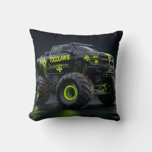 Giftige Bio-Pantser Monstertruck - Neon Groen Cybe Kussen