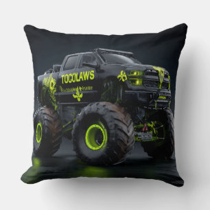 Giftige Bio-Pantser Monstertruck - Neon Groen Cybe Kussen
