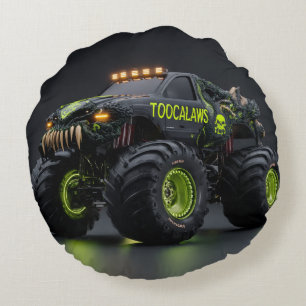 Giftige Bio-Pantser Monstertruck - Neon Groen Cybe Rond Kussen