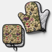 Giftige Bloemblaadjes Ovenwant & Pannenlap Set (Voorkant / Achterkant)