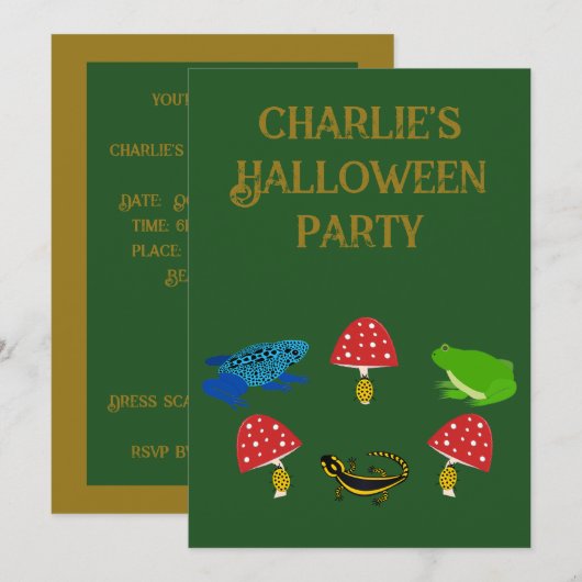 Giftige bos Halloween-uitnodiging Kaart (Voorkant / Achterkant)