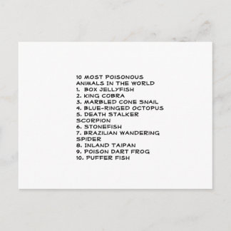 giftige dieren briefkaart
