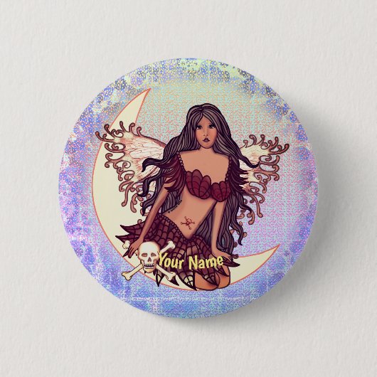 Giftige fee-speld ronde button 5,7 cm (Voorkant)