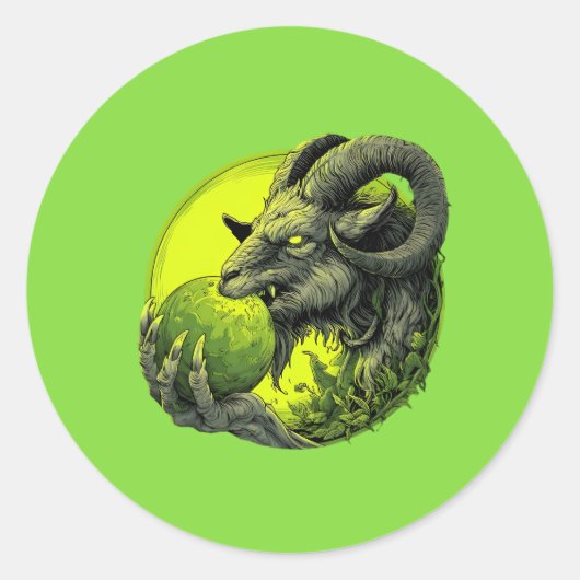 Giftige Groene Duivel Geit Sticker (Voorkant)