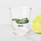 Giftige groene slang met Jouw naam Shot Glas (Voorkant)