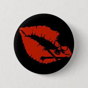 giftige lippen ronde button 5,7 cm