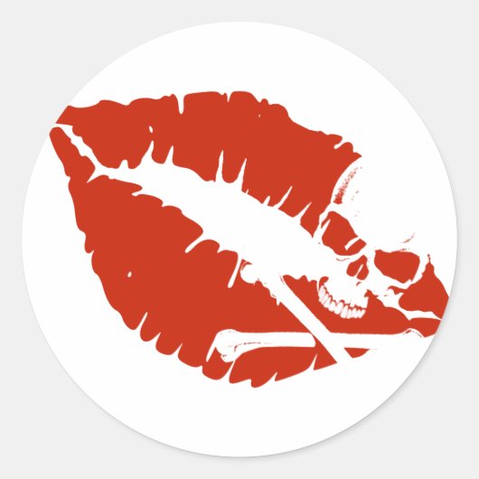 giftige lippen ronde sticker (Voorkant)