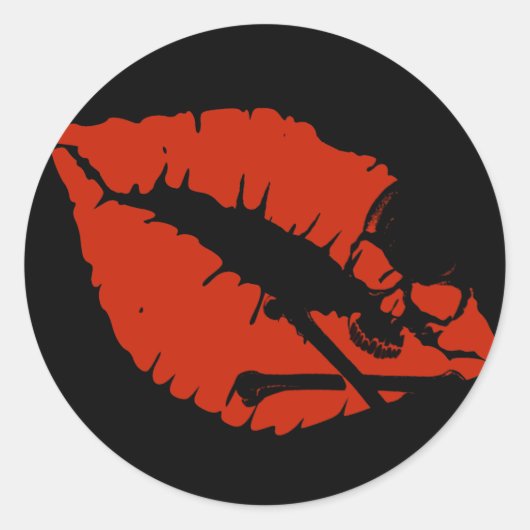 giftige lippen ronde sticker (Voorkant)