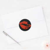 giftige lippen ronde sticker (Envelop)