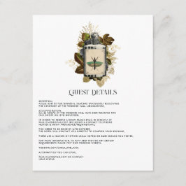 Giftige lotion Halloween gotische gast details Informatiekaartje