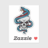 Giftige omhelzing Slang en schedel Sticker (Vel)