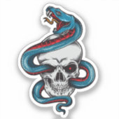 Giftige omhelzing Slang en schedel Sticker (Voorkant)