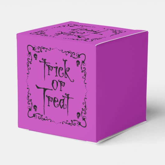 Giftige Paarse Trick or Treat Bedankdoosjes (Achterkant)