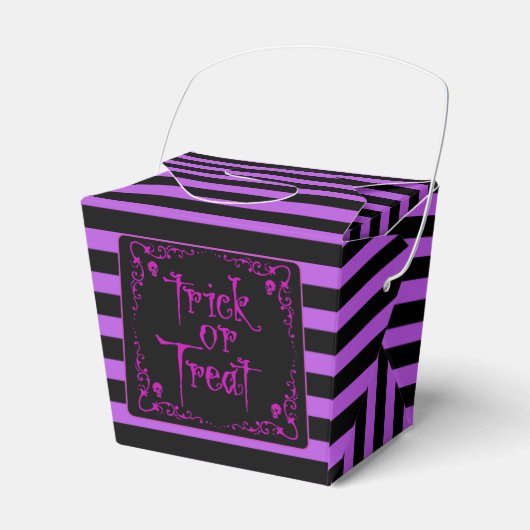 Giftige Paarse Trick or Treat Bedankdoosjes (Voorkant Zijde)
