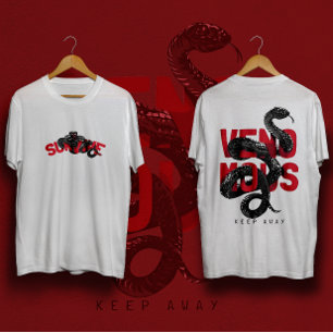 Giftige slogan met zwarte cobra streetwear t-shirt