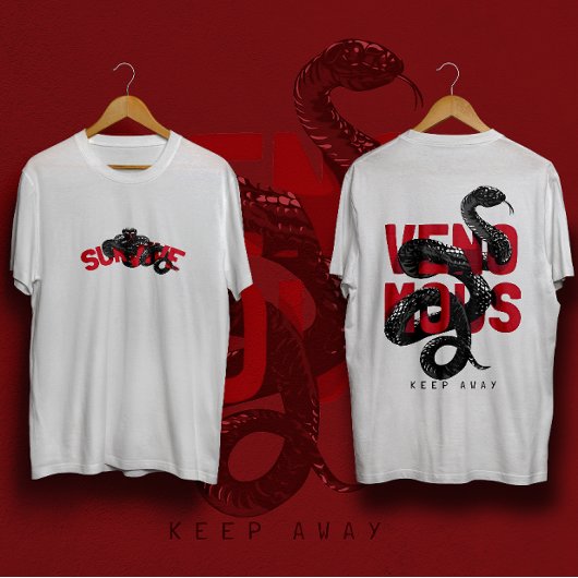 Giftige slogan met zwarte cobra streetwear t-shirt