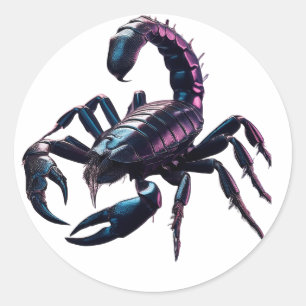 Giftige zwarte schorpioen ronde sticker