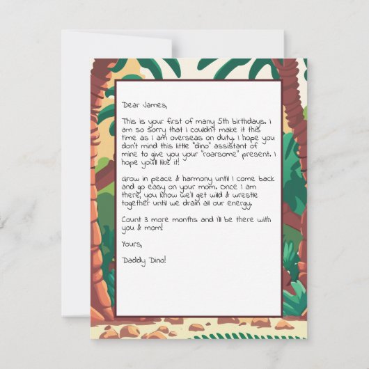 Gifting Dinosaurus Baby (Achterkant)