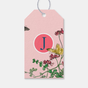 GIFTLABEL JAPANSE VLINDERS AANGEPASTE INITIAAL CADEAULABEL