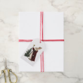 GIFTLABEL KONIJN EN KERSTBOOM CADEAULABEL (Met Touw)