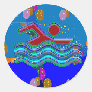 GiftPack-stickers voor groeten - artistiek decorat Ronde Sticker