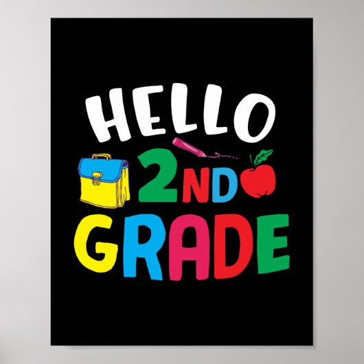 Gifts 2e leraar | Hallo 2e rang Poster (Voorkant)