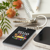 Gifts 2e leraar | Hallo 2e rang Sleutelhanger (Voorkant Rechts)