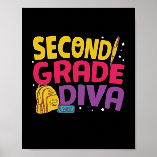 Gifts 2e leraar | Tweede rang Diva Poster (Voorkant)