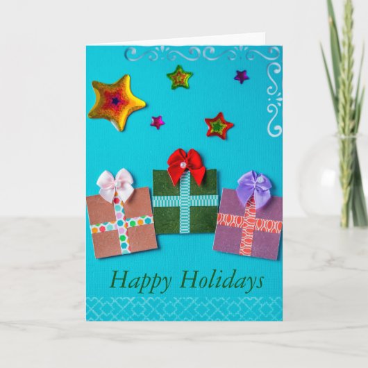 Gifts and sterren for Holiday Greeting Kaart (Voorkant)