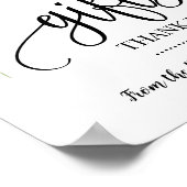 Gifts-bord voor bruiloft, zonnebloemen poster (Hoek)