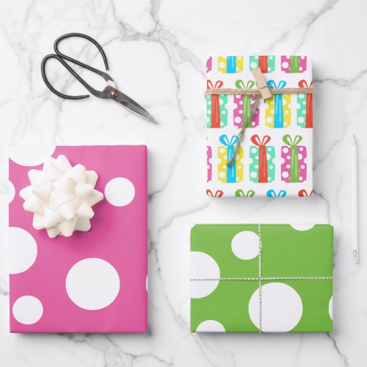 Gifts Cadeaus Polka Dots Gift Wrap Sheets Inpakpapier Vel (Voorkant)