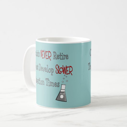 Gifts chemist in ruste koffiemok (Voorkant links)