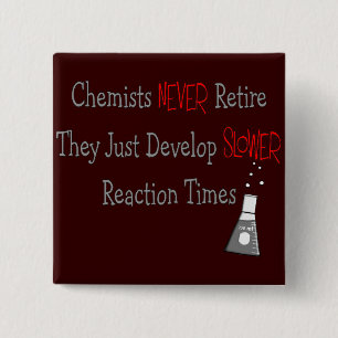 Gifts chemist in ruste vierkante button 5,1 cm
