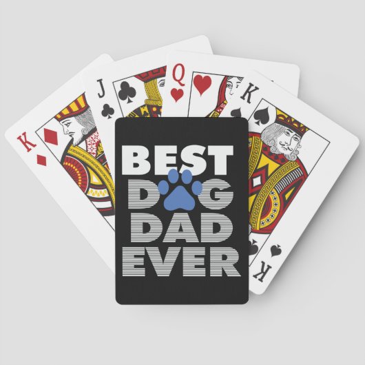 Gifts Dad | Beste hond-pap ooit Pokerkaarten (Achterkant)