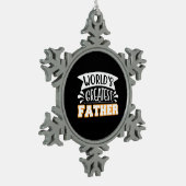 Gifts Dad | De grootste vader ter wereld Tin Sneeuwvlok Ornament (Links)