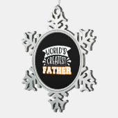 Gifts Dad | De grootste vader ter wereld Tin Sneeuwvlok Ornament (Rechts)