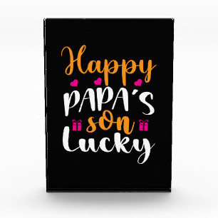 Gifts Dad Happy Papa's Son Lucky Fotoblokken
