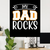 Gifts Dad | Mijn vader Rocks Poster (Thuiskantoor)