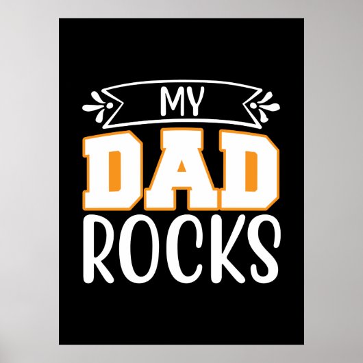 Gifts Dad | Mijn vader Rocks Poster (Voorkant)