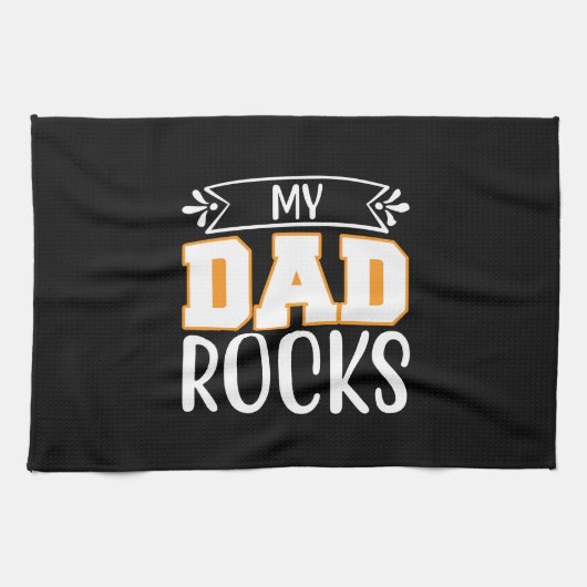 Gifts Dad | Mijn vader Rocks Theedoek (Horizontaal)