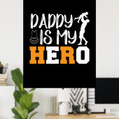 Gifts Dad | Papa is mijn Hero Poster (Thuiskantoor)