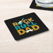 Gifts Dad | Rock- en Rollpap Kartonnen Onderzetters (Schuin)