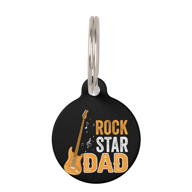 Gifts Dad | Rock Star Dad Huisdierpenning (Voorkant)