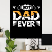 Gifts Father | Beste vader ooit Poster (Thuiskantoor)