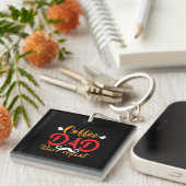 Gifts Father | Koffie paps herhalen Sleutelhanger (Voorkant Rechts)