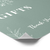 Gifts Floral Sage Green Wedding Sign Poster (Hoek)